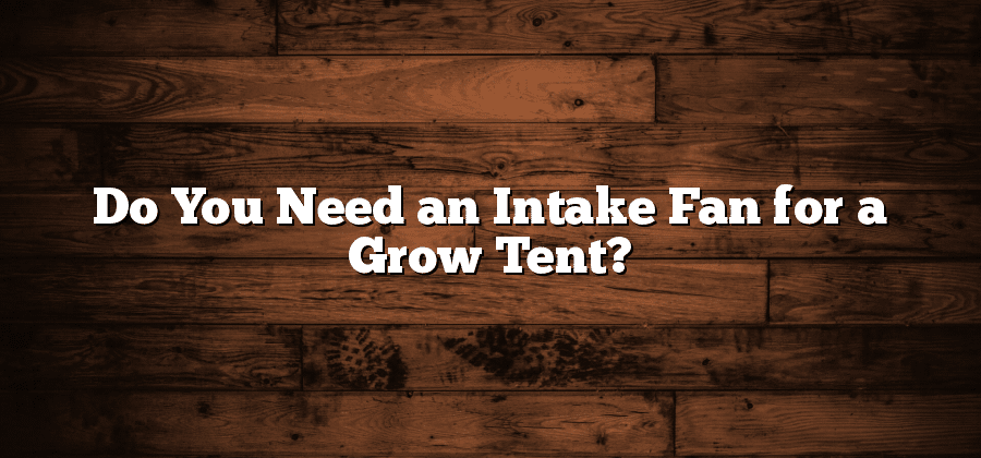 Do You Need an Intake Fan for a Grow Tent?