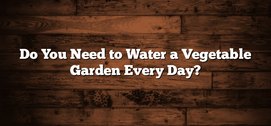 Do You Need to Water a Vegetable Garden Every Day?