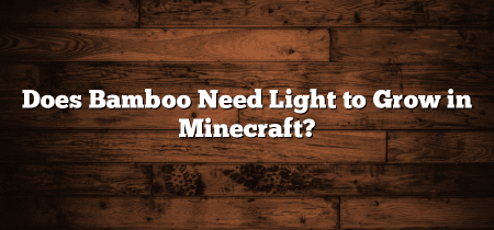 Does Bamboo Need Light to Grow in Minecraft?