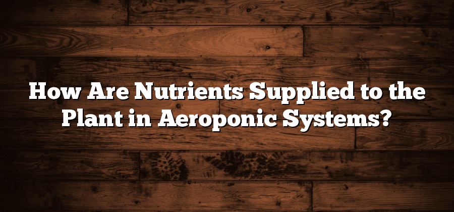 How Are Nutrients Supplied to the Plant in Aeroponic Systems?