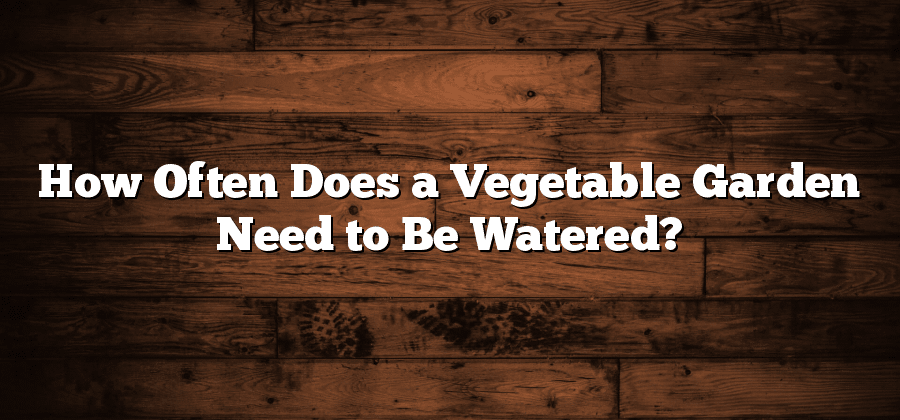 How Often Does a Vegetable Garden Need to Be Watered?