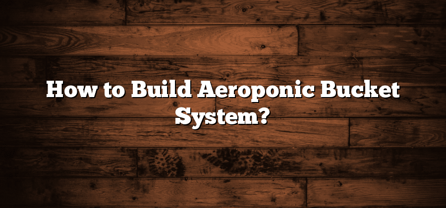 How to Build Aeroponic Bucket System?