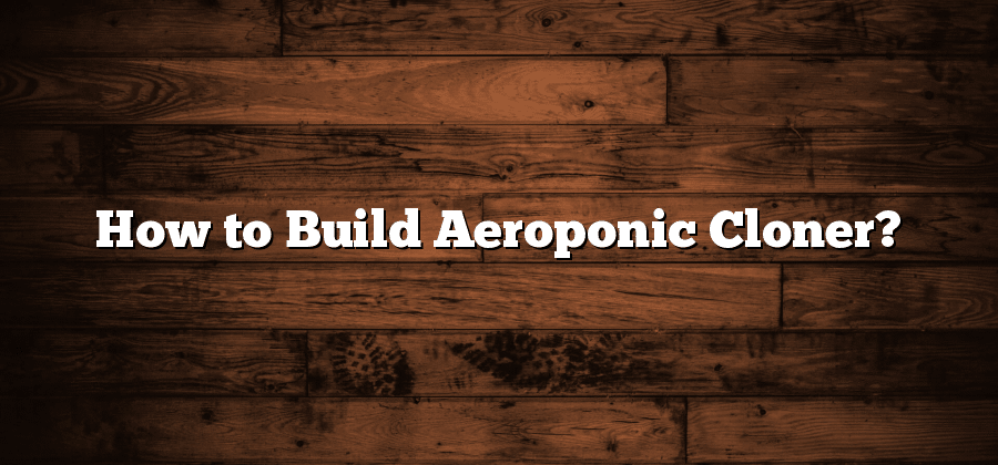 How to Build Aeroponic Cloner?