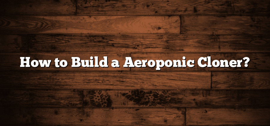 How to Build a Aeroponic Cloner?