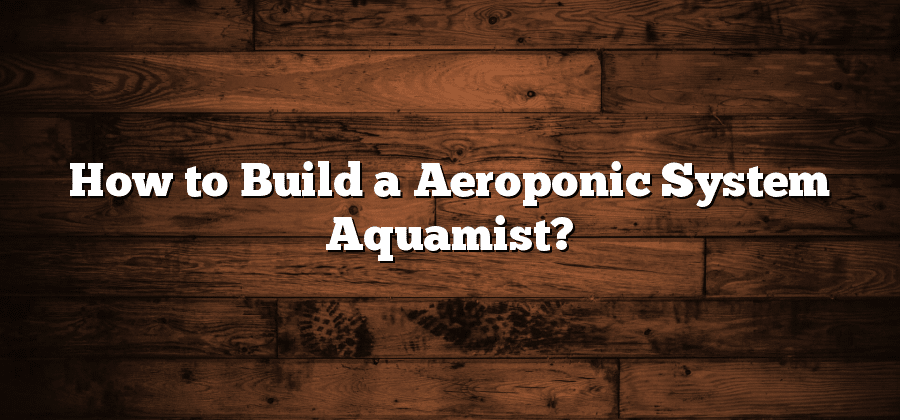 How to Build a Aeroponic System Aquamist?