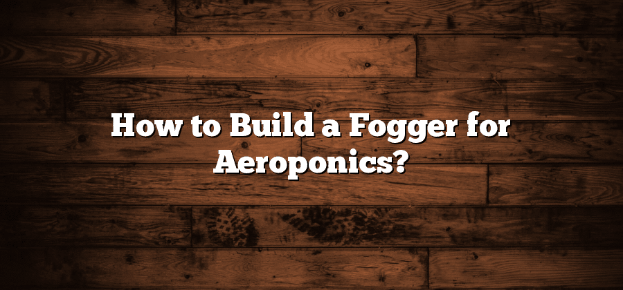 How to Build a Fogger for Aeroponics?
