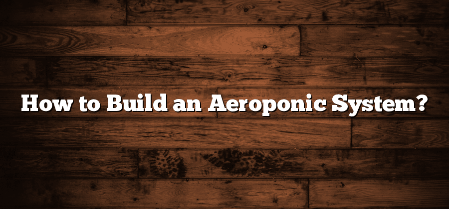 How to Build an Aeroponic System?