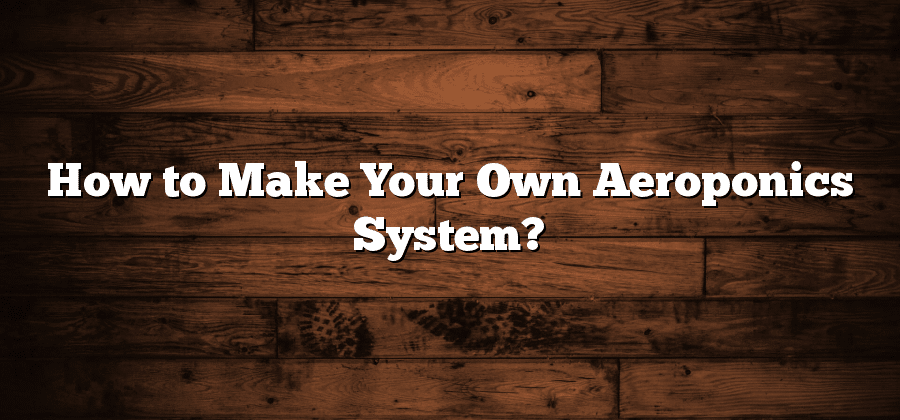 How to Make Your Own Aeroponics System?