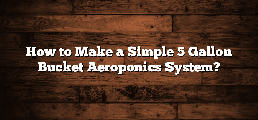 How to Make a Simple 5 Gallon Bucket Aeroponics System?