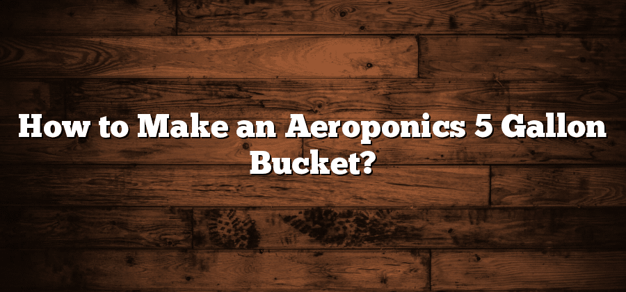 How to Make an Aeroponics 5 Gallon Bucket?