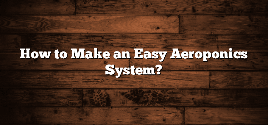 How to Make an Easy Aeroponics System?