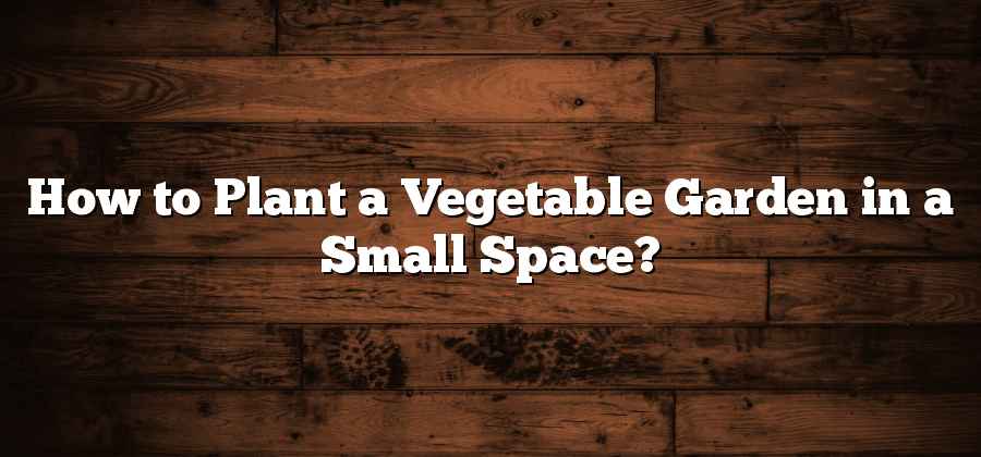 How to Plant a Vegetable Garden in a Small Space?