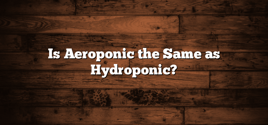 Is Aeroponic the Same as Hydroponic?