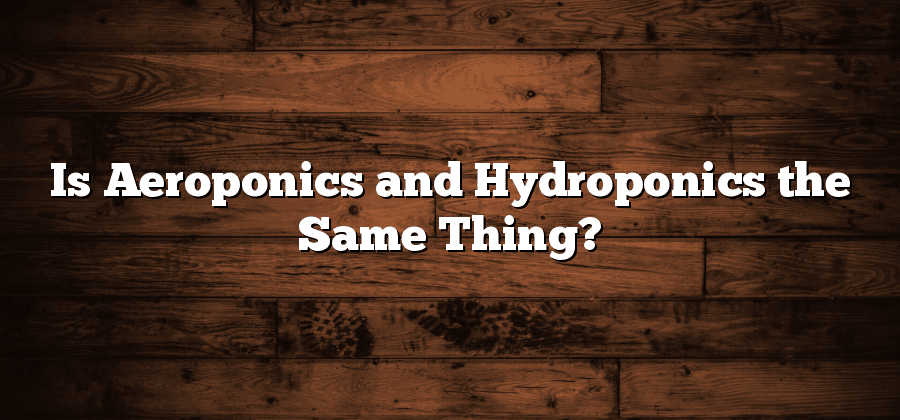 Is Aeroponics and Hydroponics the Same Thing?