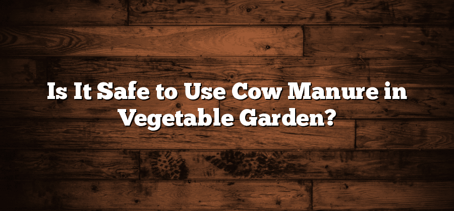 Is It Safe to Use Cow Manure in Vegetable Garden?