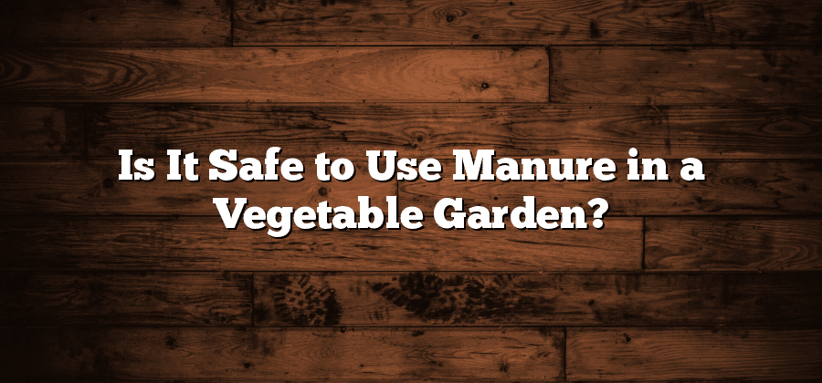 Is It Safe to Use Manure in a Vegetable Garden?