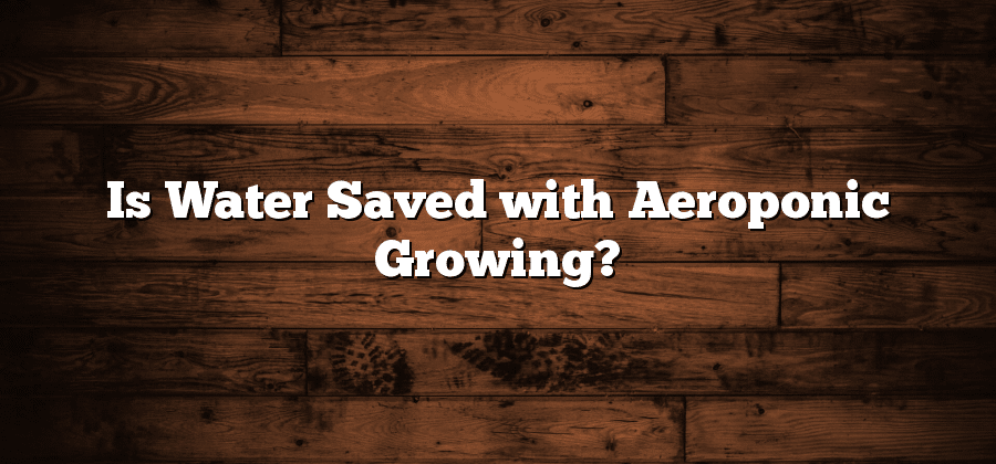 Is Water Saved with Aeroponic Growing?