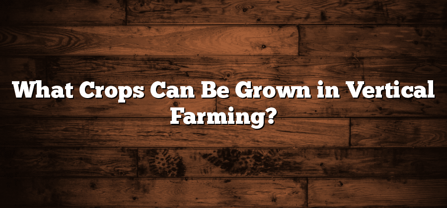 What Crops Can Be Grown in Vertical Farming?