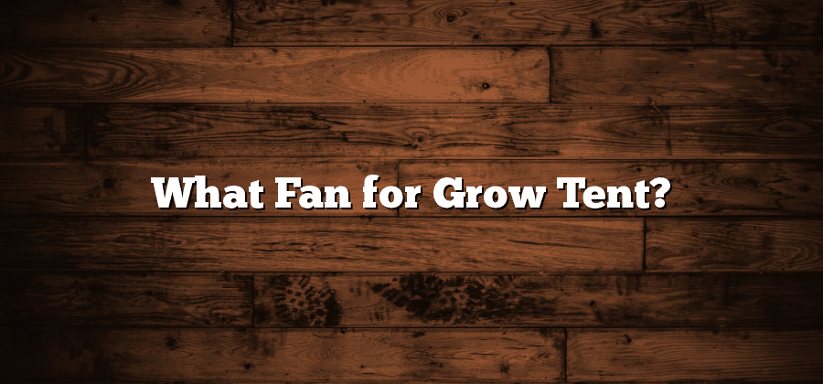 What Fan for Grow Tent?