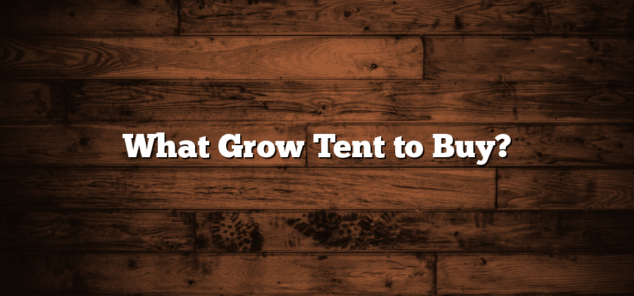 What Grow Tent to Buy?