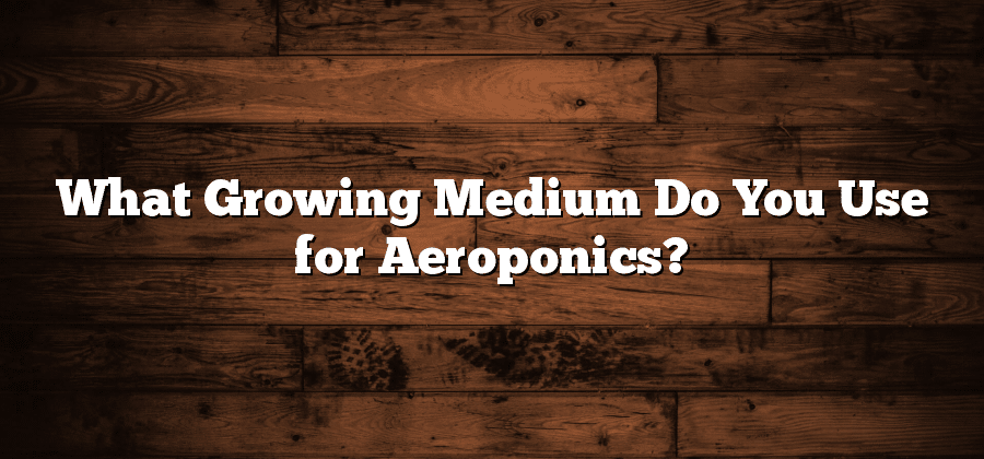 What Growing Medium Do You Use for Aeroponics?