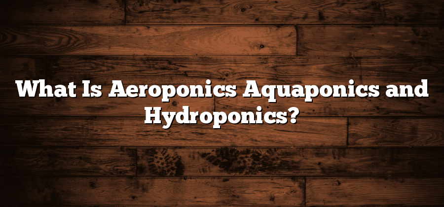 What Is Aeroponics Aquaponics and Hydroponics?
