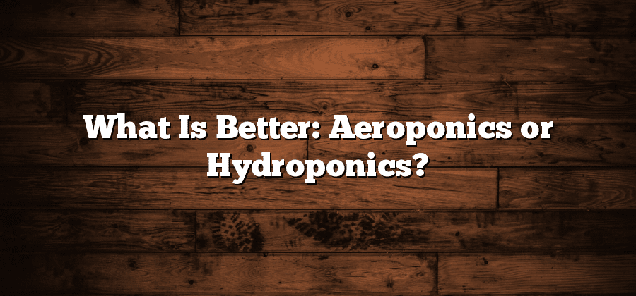 What Is Better: Aeroponics or Hydroponics?