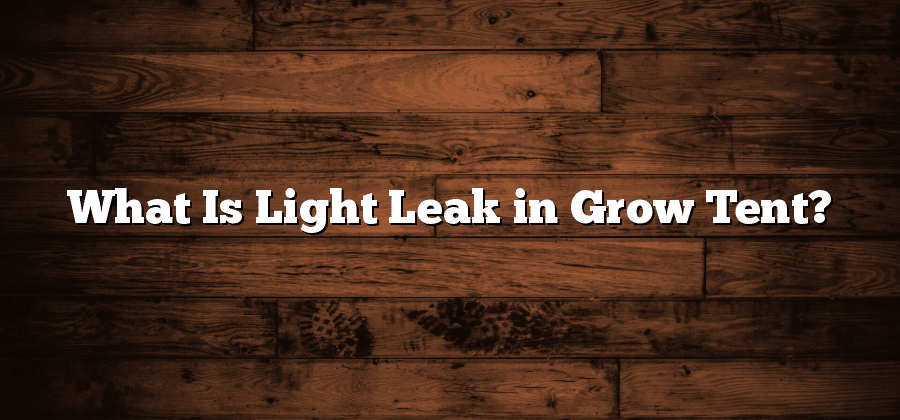 What Is Light Leak in Grow Tent?