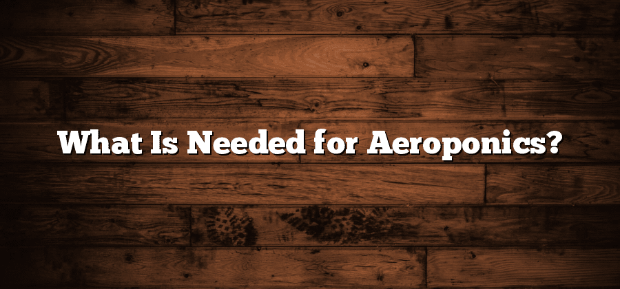 What Is Needed for Aeroponics?