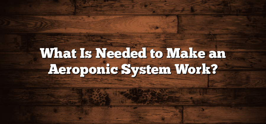 What Is Needed to Make an Aeroponic System Work?