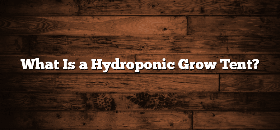 What Is a Hydroponic Grow Tent?