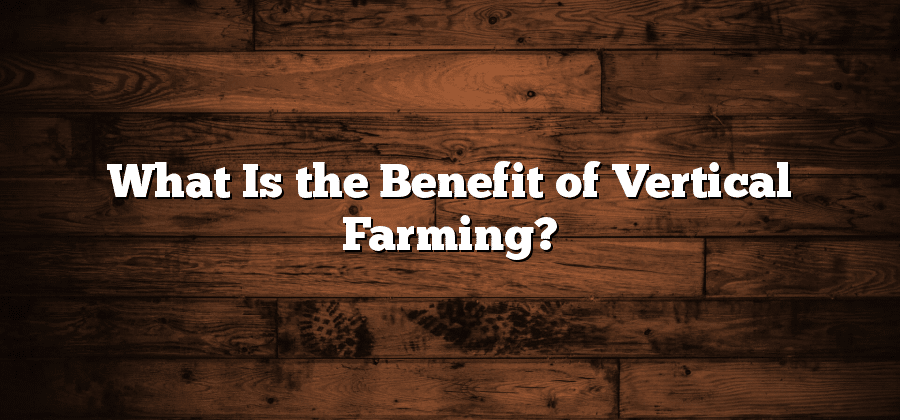 What Is the Benefit of Vertical Farming?