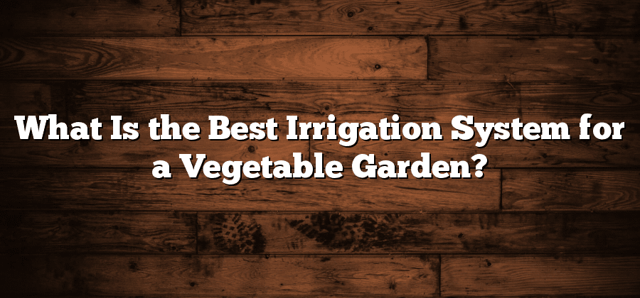 What Is the Best Irrigation System for a Vegetable Garden?