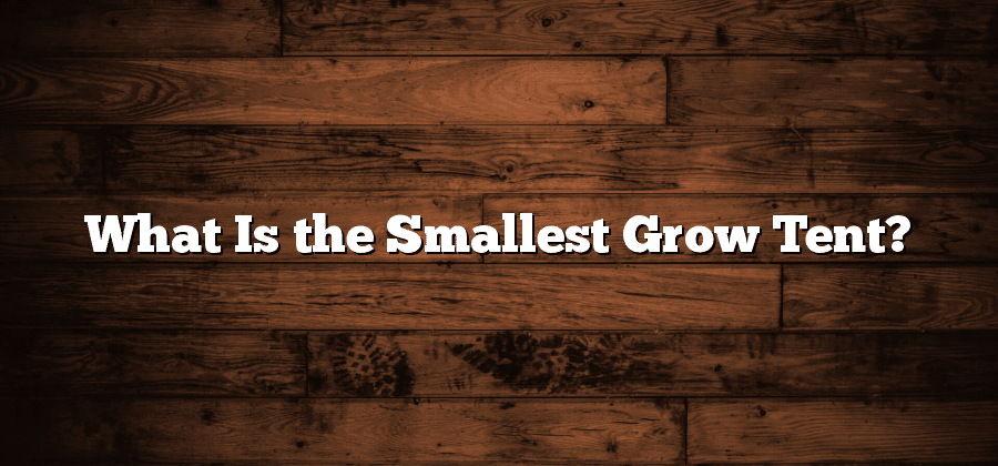 What Is the Smallest Grow Tent?
