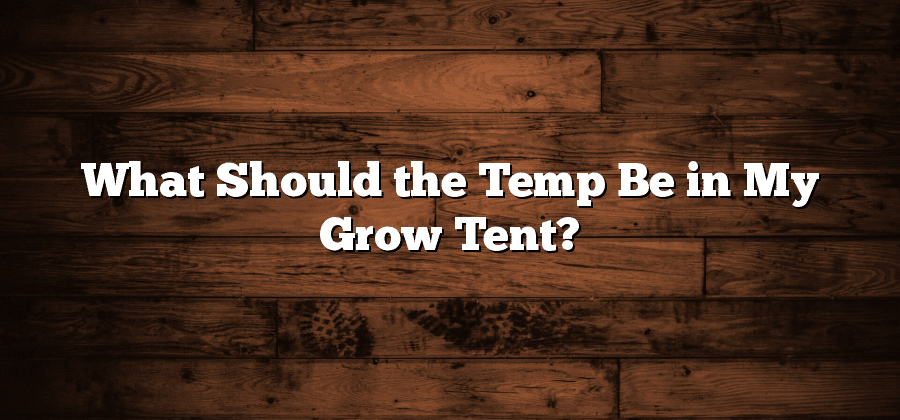 What Should the Temp Be in My Grow Tent?