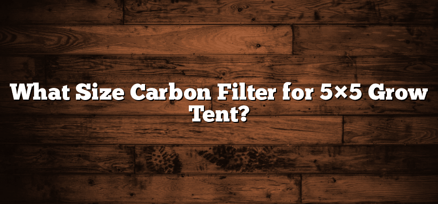 What Size Carbon Filter for 5×5 Grow Tent?