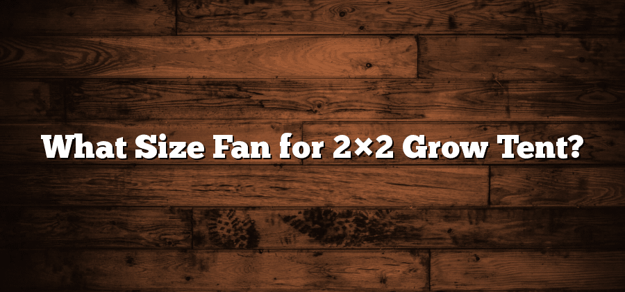 What Size Fan for 2×2 Grow Tent?