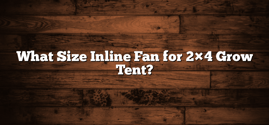What Size Inline Fan for 2×4 Grow Tent?