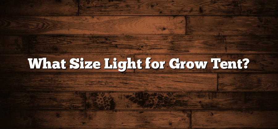 What Size Light for Grow Tent?