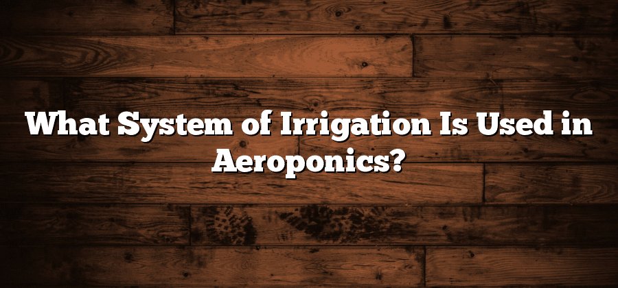 What System of Irrigation Is Used in Aeroponics?