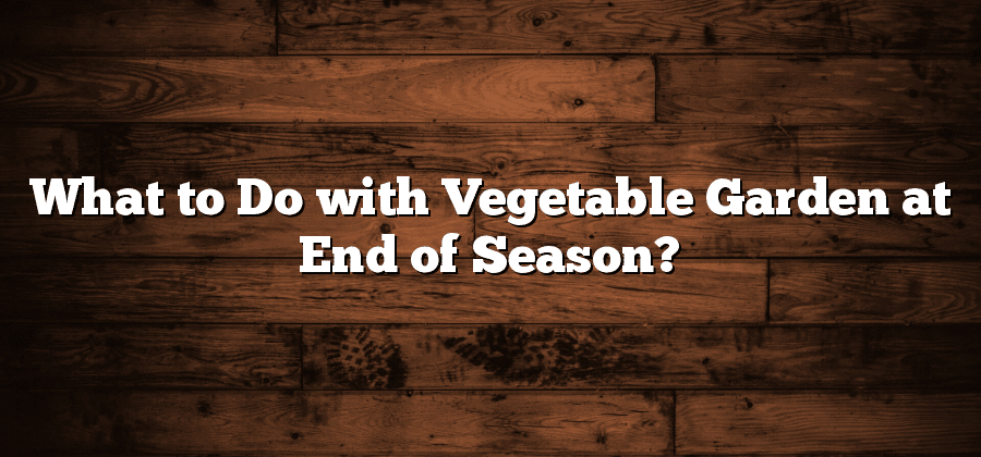 What to Do with Vegetable Garden at End of Season?