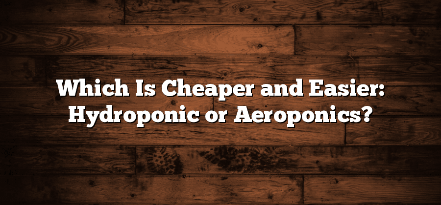 Which Is Cheaper and Easier: Hydroponic or Aeroponics?