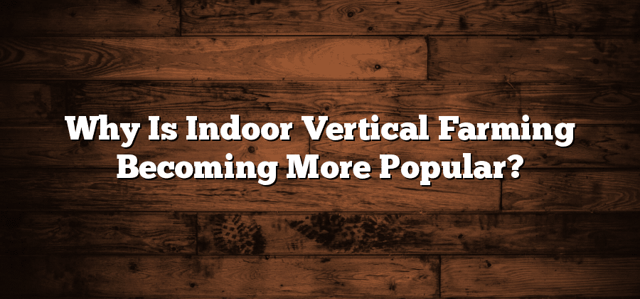 Why Is Indoor Vertical Farming Becoming More Popular?