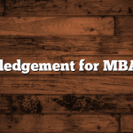 Acknowledgement for MBA Project