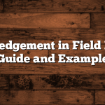 Acknowledgement in Field Report: A Guide and Example