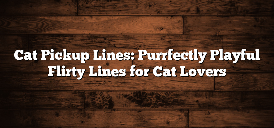 Cat Pickup Lines: Purrfectly Playful Flirty Lines for Cat Lovers