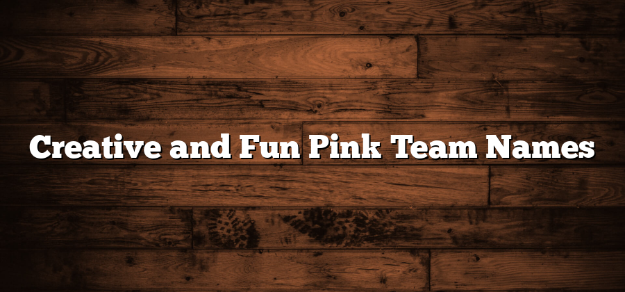 Creative and Fun Pink Team Names