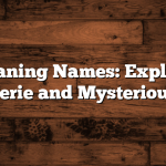 Dark Meaning Names: Exploring the Eerie and Mysterious