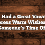 Hope You Had a Great Vacation: How to Express Warm Wishes After Someone’s Time Off