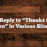 How to Reply to “Thanks for Your Concern” in Various Situations